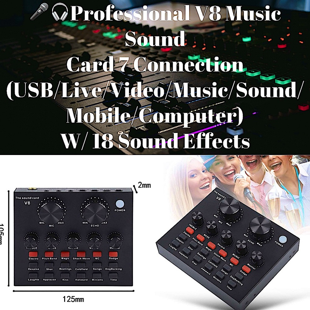 🎶 Professional V8 External Music Sound Card 🎶